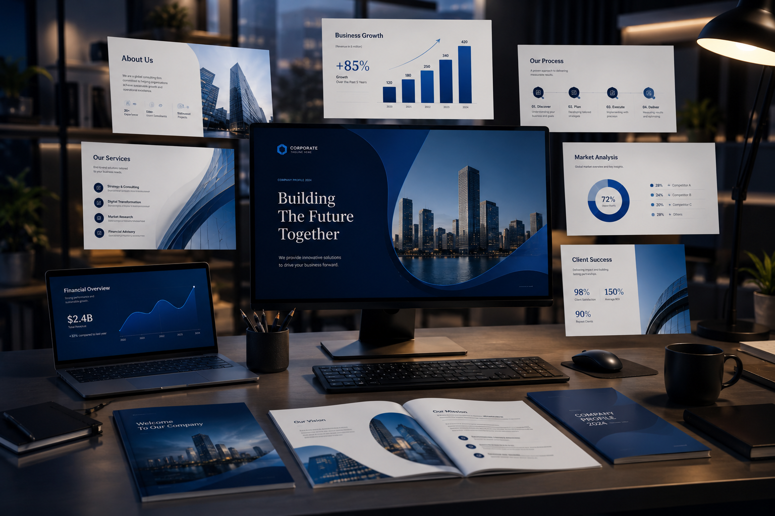 Corporate sales deck and marketing collateral design