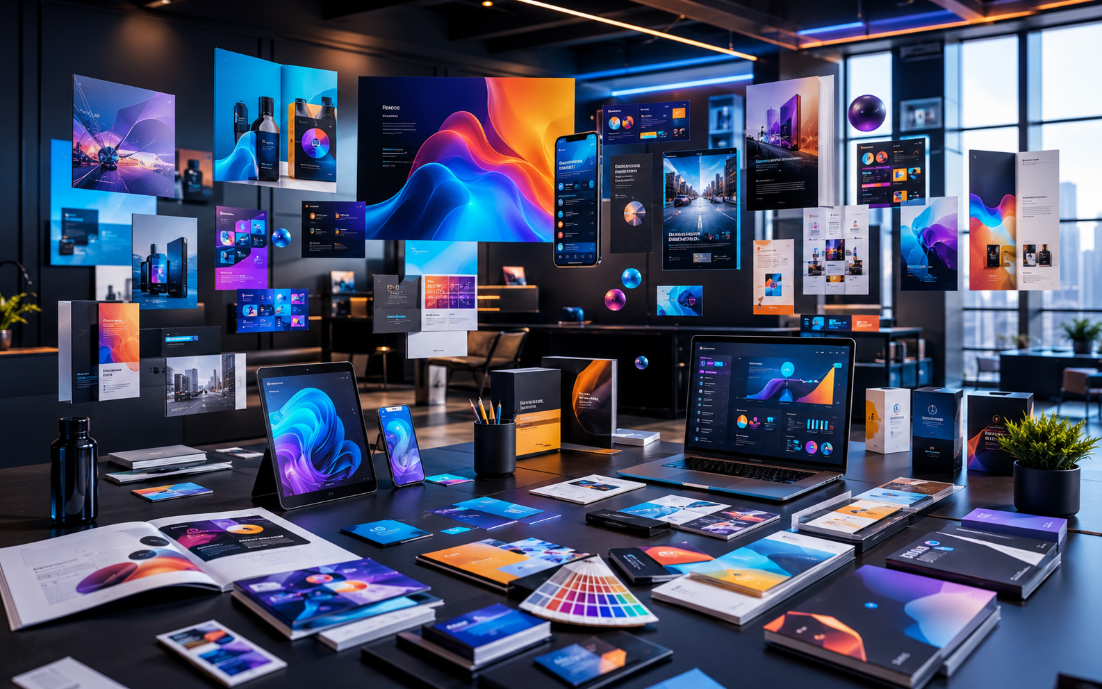 Full creative campaign wall with multi-channel assets