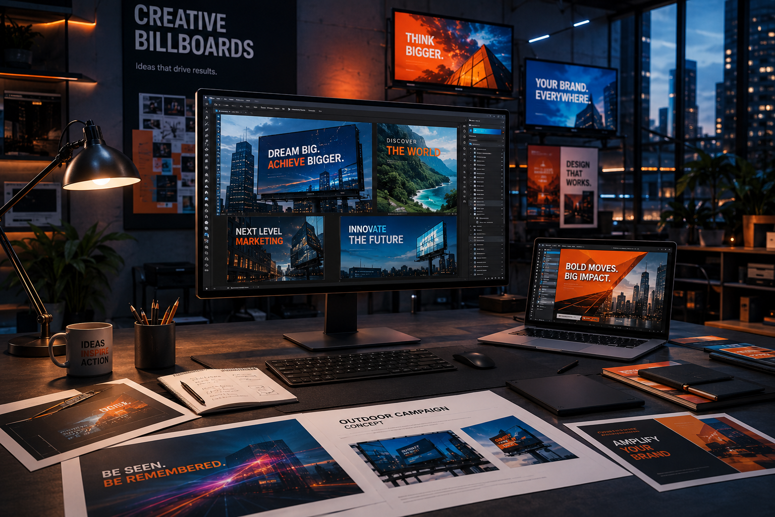 Outdoor billboard and out-of-home advertising design